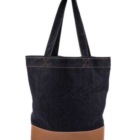 A.P.C.Denim Leather-Trim Tote